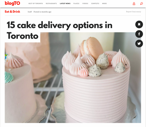 BlogTo. 15 Cake delivery options in Toronto.