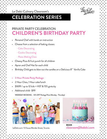Celebration Series at Le Dolci - Kids Birthday Party Ideas in Toronto