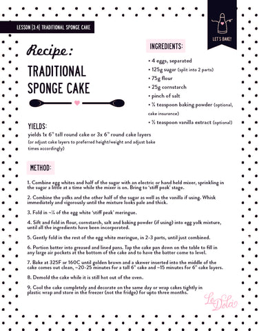 Le Dolci's Traditional Sponge Cake Recipe