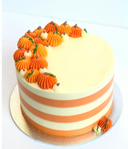 Learn how to make a Gorgeous Pumpkin Inspired Cake at home. Just in time for Halloween!
