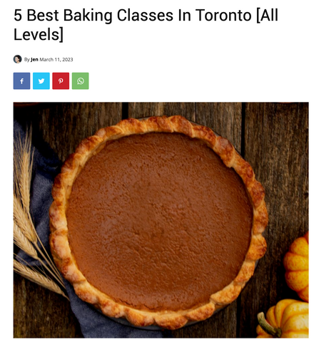 We've been voted one of the 5 best baking classes in Toronto by Indie88!