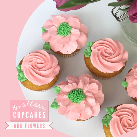 Spoil mom and/or mother figures in your life with yummy cupcakes and flowers!