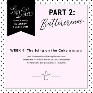 Le Dolci's 6 Week Cakes and Buttercream Course Gift Voucher